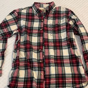 Vintage redhead Red & green Plaid Button-Down Shirt - Kids